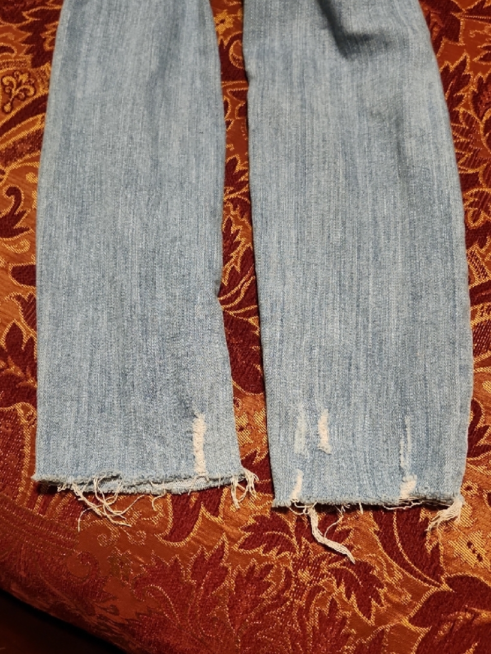 Cello Light Blue Distressed Skinny Denim Overalls, Small - Picture 12 of 14